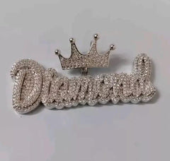 Men's Hip Hop Pendant | Custom Moissanite "NAME Pendant" | 3ctw Charm Necklace | Unique Jewelry Gift for Birthdays or Holidays