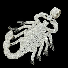 4.0 Ct Round Diamond Scorpion Horoscope Charm Pendant Men's 14k White Gold Plated Birthday gifts No Chain