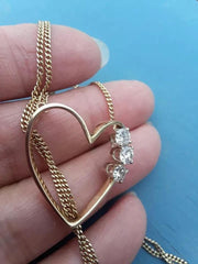0.20 Ct Round Cut Diamond Women's Heart Pendant Free Chain 14K Yellow Gold Plated Birthday Gifts