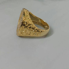 2ct Real Moissanite Liberty Ring for Men, 14k Yellow Gold Plated Sterling Silver, Timeless Design, Perfect Gift for Him