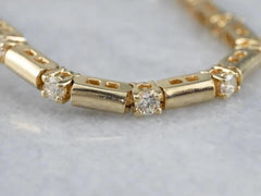 14K Yellow Gold Plated 4Ct Diamond Round Cut Lab-Created Women's Tennis Bracelet