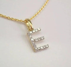 2.0 Ct Round Cut VVS1 Diamond Initial Pendant 14K Yellow Gold Plated Free Chain Birthday gifts