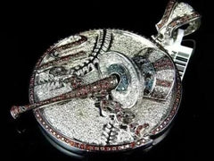 2Ct Round Cut Real Moissanite Egyptian Fero Pendant 14kYellow Gold Plated Silver