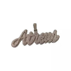 Custom Moissanite "NAME Pendant" | 3ctw Men's Hip Hop Charm Necklace | Real Moissanite Pendant | Unique Birthday Jewelry Gift