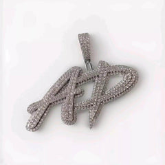 Custom Moissanite "NAME Pendant" | 1ctw Men's Hip Hop Charm Necklace | Real Moissanite Pendant | Unique Birthday Jewelry Gift