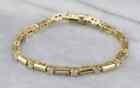14K Yellow Gold Plated 4Ct Diamond Round Cut Lab-Created Women's Tennis Bracelet