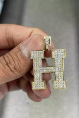 2.0 Ct Round Cut Diamond Initial H Pendant Necklace 14K Yellow Gold Plated Birthday gifts No Chain