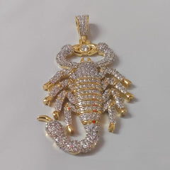 Real Moissanite Pendant| 2ctw "Scorpion" Pendant| Custom Charm| Hip Hop Pendant | Moissanite Pendant| Birthday Gift, 14K Yellow Gold Plated
