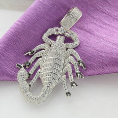 4.0 Ct Round Diamond Scorpion Horoscope Charm Pendant Men's 14k White Gold Plated Birthday gifts No Chain