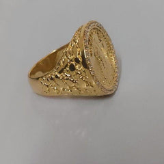 2ct Real Moissanite Liberty Ring for Men, 14k Yellow Gold Plated Sterling Silver, Timeless Design, Perfect Gift for Him