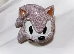 4Ct Round Cut Real Moissanite Men's Custom Cartoon Pendant | 14K Rose Gold Plated | Unique Hip Hop Jewelry | Personalized Gift