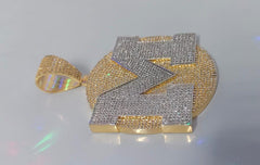 Real Moissanite Pendant| 4ctw Men's Customizable "NAME" Pendant| Custom Charm| Hip Hop Pendant | Moissanite Pendant| Birthday Gift. Silver