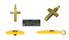 0.58 Ct Real Moissanite Cross Pendant, 14K Yellow Gold Plated, Sterling Silver Necklace, Religious Jewelry,Gift for Her, Elegant Cross Charm