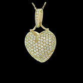 1.50 Ct Round Cut Diamond Heart Pendant 14K Yellow Gold Plated Birthday gifts No Chain