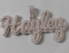 Personalized Moissanite Name Pendant, Sterling Silver, 3ct Custom Name Necklace, Luxury Gift for Men, Christmas, Birthday, Gift for Her