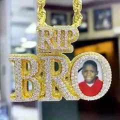 3.5Ct Round Cut Real Moissanite Men's Custom Hip Hop Pendant Yellow Gold Plated| Birthday Gift | Custom Pendant