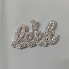 Real Moissanite Pendant| 2ctw Men's Customisable "NAME Pendant"| Custom Charm| Hip Hop Pendant | Moissanite Pendant| Birthday Gift, ice-Out