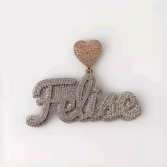 3ctw Custom Moissanite "NAME Pendant" for Men | Real Hip Hop Charm Necklace | Personalized Jewelry Gift for Birthday or Special Occasions