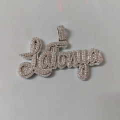 Real Moissanite Pendant| 3ctw Men's Customisable "NAME Pendant"| Custom Charm| Hip Hop Pendant | Moissanite Pendant| Birthday Gift