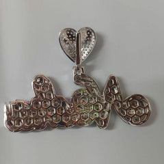 Real Moissanite Pendant| 2ctw Men's Customisable "NAME Pendant"| Custom Charm| Hip Hop Pendant | Moissanite Pendant| Birthday Gift