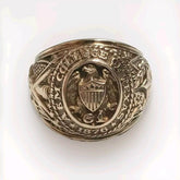 Customizable Men's A&M College of Texas Aggie Ring Without Stone - Sterling Silver with 14K Yellow Gold Plating