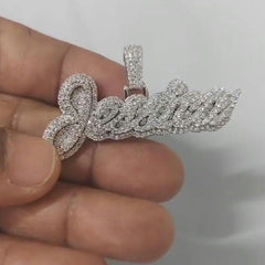 Real Moissanite Pendant| 3ctw Men's Customisable "NAME Pendant"| Custom Charm| Hip Hop Pendant | Moissanite Pendant| Birthday Gift