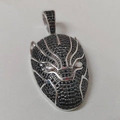 0.99 Carat Round Moissanite Black Panther Pendant in 14K White Gold | Customizable Luxury Jewelry