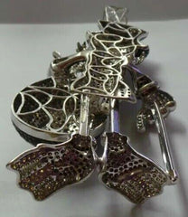 Cartoon Charm Pendant 3 Ct Round Cut Real Moissanite 14k White Gold Plated Gift for Man