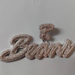 Custom Iced-Out Name Pendant - 2.30ct Moissanite, Gold Plated Silver, Gift for Him & Her