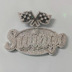 Real Moissanite Pendant| 5ctw Men's Customisable "NAME Pendant"| Custom Charm| Hip Hop Pendant | Moissanite Pendant| Birthday Gift