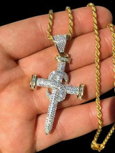 1.75 Ct Round Lab-Created Diamond Cluster Cross Pendant 14K Yellow Gold Plated Birthday Gifts No Chain