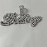 Real Moissanite Pendant| 3ctw Men's Customisable "NAME Pendant"| Custom Charm| Hip Hop Pendant | Moissanite Pendant| Birthday Gift