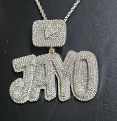 Authentic Moissanite Pendant | 4ctw Customizable Name Pendant for Men and Women | Personalized Charm | Hip Hop Jewelry | Ideal Birthday Gift