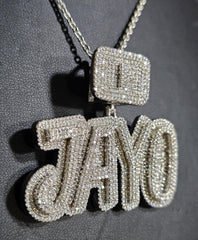 Authentic Moissanite Pendant | 4ctw Customizable Name Pendant for Men and Women | Personalized Charm | Hip Hop Jewelry | Ideal Birthday Gift