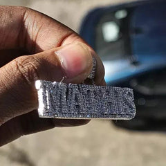 2.0 Ct Round Cut Real Moissanite Customize Name Men's Pendant 14K White Gold Plated Birthday Gift No Chain