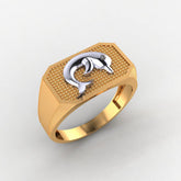 Handsome Men's 925 Silver Ring, 14K Gold-Plated, Yellow & White Finish, No Diamonds, Classic Statement Band, Anniversary, Gift for Him