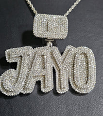 Authentic Moissanite Pendant | 4ctw Customizable Name Pendant for Men and Women | Personalized Charm | Hip Hop Jewelry | Ideal Birthday Gift