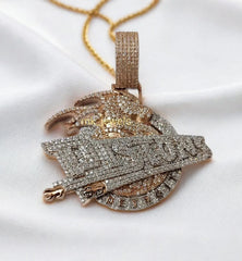 Unique 4.45Ct Round Cut Real Moissanite Custom Men's Pendant in 925 Sterling Silver - Handcrafted Luxury Jewelry