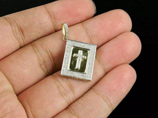 1.2 Ct 14K Yellow Gold Plated Round Cut Diamond Holy Bible Pendant Charm Birthday gifts No Chain
