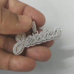 Real Moissanite Pendant| 3ctw Men's Customisable "NAME Pendant"| Custom Charm| Hip Hop Pendant | Moissanite Pendant| Birthday Gift