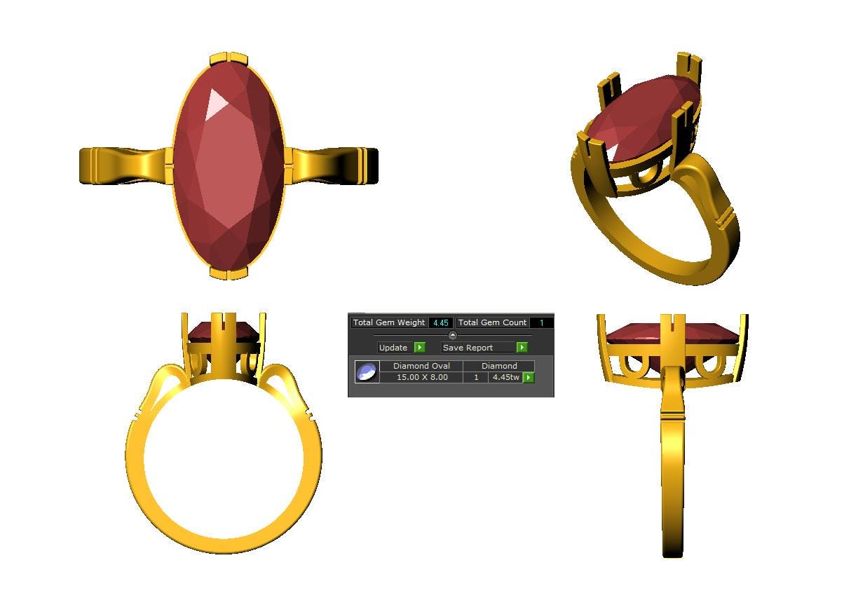 Sterling Silver Engagement Ring for Women – 3.21 CT Lab-Created Red Diamond with 14K Gold-Plated Finish, Gift for Fiancée