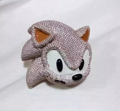 4Ct Round Cut Real Moissanite Men's Custom Cartoon Pendant | 14K Rose Gold Plated | Unique Hip Hop Jewelry | Personalized Gift