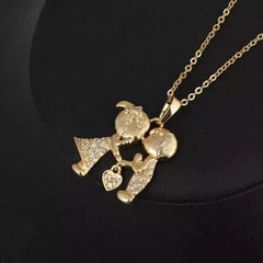 1Ct Round Cut Real Moissanite Heart Love Charm Pendant 14K Yellow Gold Plated