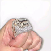 4 CT Real Moissanite Engagement Ring – Customisable Moissanite Sterling Silver Ring with 14K Gold-Plated Finish, Proposal Gift