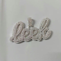 Real Moissanite Pendant| 2ctw Men's Customisable "NAME Pendant"| Custom Charm| Hip Hop Pendant | Moissanite Pendant| Birthday Gift, ice-Out