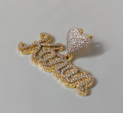 Custom Name Pendant - Yellow Gold-Plated Sterling Silver with Moissanite Stone, Personalized Jewelry, Elegant Name Necklace