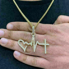 1.75 Ct Round Lab-Created Diamond Cluster Cross Pendant 14K Yellow Gold Plated Birthday Gifts No Chain