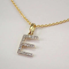 2.0 Ct Round Cut VVS1 Diamond Initial Pendant 14K Yellow Gold Plated Free Chain Birthday gifts