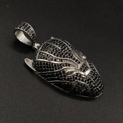 0.99 Carat Round Moissanite Black Panther Pendant in 14K White Gold | Customizable Luxury Jewelry