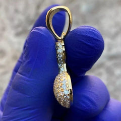 Exquisite 14K Yellow Gold Plated 2.50 Ct Round Cut Genuine Moissanite Diamond Cluster Arm Pendant for Elegant Jewelry Lovers